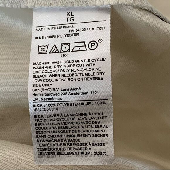 Banana Republic Factory Vegan Suede Button Up Shirt Women's Stone Ivory XL New - Picture 12 of 13